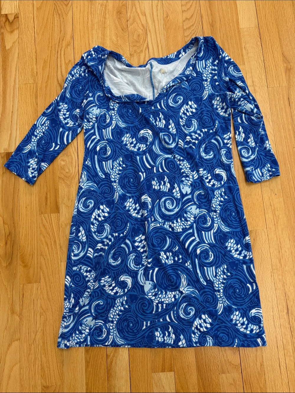 Lilly Pulitzer Blue & White Swirl Print Knit Dress